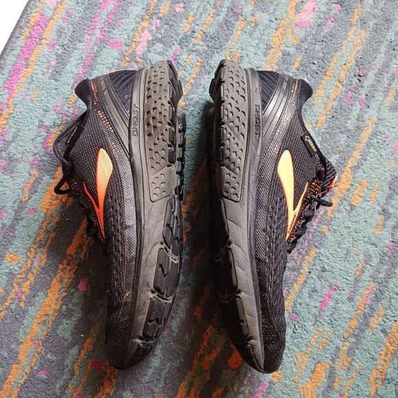 Brooks Ghost 11 Gore-Tex Running Shoe Men size 9.5D Black Orange Sneaker - Picture 6 of 10